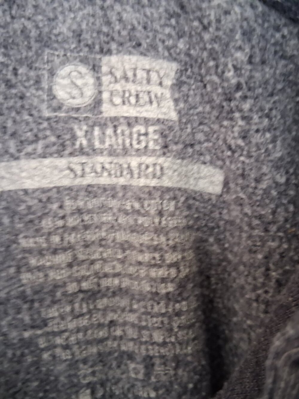 Salty Crew Chasing Tail Graphic Pullover Hoodie Grey Mens XL Hooded (Small Tear) - Picture 5 of 5
